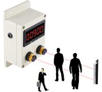 Contapersone, contapersone digitale bidirezionale, conta visitatori, conteggio 0-99999 con sensore a infrarossi, distanza di rilevamento del riflettore 2 M, for supermercati e centri commerciali.