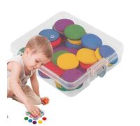 Contare le patatine per bambini | 50 pezzi Contatori di matematica in legno Round | Forniture per l'insegnamento scolastico giocattolo di sviluppo cerebrale per attività educative