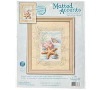 Contato punto croce Kit-8 "X 10" Mat, 4 "X 6" Accenti arruffati conchiglie nella sabbia