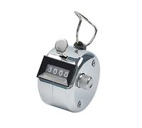 Contatore a mano con numeri in metallo con supporto di base, per persone sportive, statistiche, fila, metallo, fatto a mano, contatore clicker