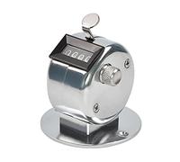 Contatore a mano con numeri in metallo con supporto di base, per persone sportive, statistiche, fila, metallo, fatto a mano, contatore clicker