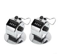 Contatore a quattro cifre pressato manualmente, modulo contatore industriale per un conteggio accurato 0-9999, design meccanico in acciaio inossidabile argento, contatore di passo tenuto in mano