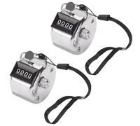 Contatore a scatto portatile in metallo 2 pezzi conteggio manuale 4 cifre per us
