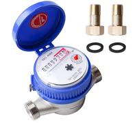 Contatore acqua da giardino, 1/2 pollici, calibrato, contatore acqua fredda per uso domestico, con rubinetti e copertura di protezione, set contatore acqua, contatore per rubinetto per giardino e casa