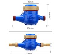 Contatore acqua DN15 facile da usare con connettori in rame e facile lettura