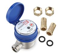 Contatore Acqua Fredda 1/2 Pollice per Giardino con Accessori di Montaggio e Coperchio Protettivo