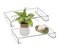 Contatore Acrilico Per Piedi Trasparenti, Acrilico Licenziamento Trasparente, 2x Colonna Acrilico Ascendente Supporto Piedistallo Trasparente | Cracker CompToir Con Organizzatore Da Cucina Multipurit