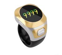 Contatore ad anelli intelligente con schermo a colori per contare il culto, porta USB-C ricaricabile, resistente all'acqua, struttura in ABS, design compatto portatile (bianco)