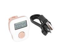 Contatore Ad Anello Ricaricabile USB Luminoso con Bottoni in Silicone e Design a Prova di Sudore per il Conteggio Accurato e il Comfort Ergonomico in Bianco