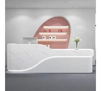 Contatore cassa della reception da 64 pollici, logo personalizzato disponibile, nessun montaggio richiesto navi in un unico pezzo, banco cassa al dettaglio per negozio di abbigliamento, salone di