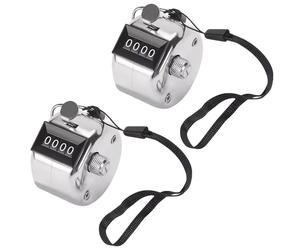 Contatore Click Manuale Portatile 2pz Metallo 4 Cifre Conteggio Attività