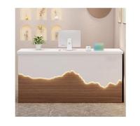 Contatore commerciale dello scrittorio di ricezione del teak per l'ufficio & il negozio Elegante Tabella dell'ingresso per l'ospitalità & la progettazione estetica di uso del ristorante e