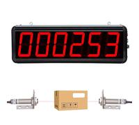 Contatore Con Sensore Laser, Display LED A 6 Cifre Da 3 Pollici, Doppio Contatore Digitale Laser, Perfetto For Linee Di Produzione Di Nastri Trasportatori E Contapersone, Conta Fino A 999999(4inch)