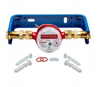 Contatore D’acqua Calda Dn 15 Con Supporto - Portata 1,6 M³/h - Lunghezza 110 MM - Filettatura 3/4" Bsp - Omologato Fino Al 2029 - Supporto Incluso per Montaggio Rapido