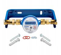 Contatore D’acqua Fredda Dn 15 Con Supporto - Portata 1,6 M³/h - Lunghezza 110 MM - Filettatura 3/4" Bsp - Omologato Fino Al 2029 - Supporto Incluso per Montaggio Facile