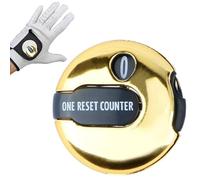 Contatore da golf Clicker - Set punteggio Clamp Counter | Fino a 12 colpi Touch Reset Clicker | 1,18 x 1,18 pollici, , colorato e dorato golf, strumento Kleifer - Corda di azionamento verde