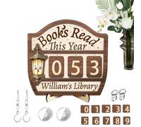 Contatore Dei Libri Letti Quest'Anno - Decorazione In Legno,Contatore Appendibile Per Tracciare Letture - Per Biblioteca Stanza Scrivania Angolo Club Lettori Insegnanti Donne Bibliotecari Amanti dei L