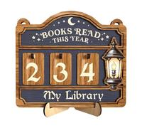 Contatore Dei Libri Letti Quest'Anno,Ornamento Catturasole in Legno a Tema Librofilo - Segno Per Libri Letti 'Anno,Per Casa, Biblioteca, Aula, Donne, Uomini, Bambini