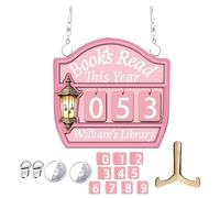 Contatore Dei Libri Letti Quest'Anno | per Lettori - Insegna Tracciatore Per Contare Le Letture,per Biblioteca Scaffale Scrivania Angolo Lettori Insegnanti Donne Bibliotecari Regali per Bookworm