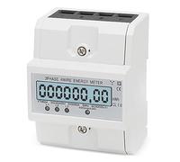 Contatore di corrente digitale LCD a 3 fasi, contatore di corrente trifase 230/400 V, 5-80 A, contatore di corrente trifase DIN per guida DIN (3 fasi, 4 fili)