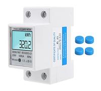 Contatore di Corrente Digitale LCD Alternata su Guida DIN, Wattmetro Energia Monofase con Display Retroilluminazione Energy Elettrico 1phase Elettronico KWH Meter Multifunzione Misuratore Elettrica