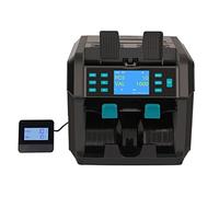 Contatore di denaro, Counterfeit Detector Machine Fake Money Detector Discriminator 2 Pocket Value Counter And Sorter Mixed Denomination Money Counting Machine(Grey)