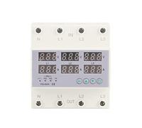 Contatore di Energia Digitale, Amperometro Voltmetro su Guida DIN 3 Fasi, Consumo Energetico Misuratore di Energia Elettrica con Display LCD per Monitoraggio Dell'utilizzo di Elettricità(63A)