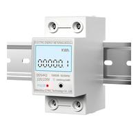 Contatore di energia elettrica 2P monofase con display digitale LCD, montaggio su guida DIN, contatore elettrico a 2 fili, wattmetro AC 230V 50Hz(Basic energy meter,5-20A)