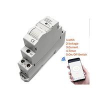 Contatore di energia intelligente 16A Din Rail/Zigbee Smart Timer Relay Switch Breaker Remote Control By Tuya APP KWH Energy Power Meter Protezione da perdite da sottotensione(Zigb)