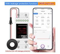 Contatore di energia intelligente AT2PW 100A Tuya Su Guida Din Contatore di Energia Smart Switch Telecomando Digital Volt Amp Kwh Misuratore del Fattore di Frequenza Protezione da perdite da sottotens