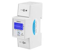 Contatore di Energia Monofase, 5-80A 230V 50Hz Contatore di Consumo Elettrico con Display LCD Digitale Contatore di Elettricità Bipolare Contatore di Wattmetro KWh su Guida DIN