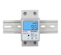 Contatore di energia su guida Din 5-80A Display digitale retroilluminato LCD Contatore di energia elettronico monofase KWh Voltmetro Amperometro Volt(Without Backlight,220V)