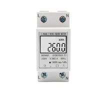 Contatore di energia su guida Din 5-80A Display digitale retroilluminato LCD Contatore di energia elettronico monofase KWh Voltmetro Amperometro Volt(With Backlight)