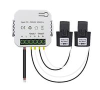 Contatore Di Energia Tuya Smart Life Wifi 80A Con Morsetto CT App Kwh Monitor Consumo Energetico Statistiche Elettricità 90-250 V CA 50/60 Monitoraggio Accurato Energia(With 2 Clamp)