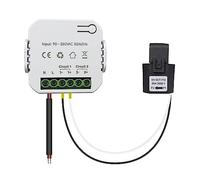 Contatore Di Energia Tuya Smart Life Wifi 80A Con Morsetto CT App Kwh Monitor Consumo Energetico Statistiche Elettricità 90-250 V CA 50/60 Monitoraggio Accurato Energia(With 1 Clamp)