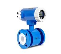 Contatore di flusso elettromagnetico 4-20mA RS485 Acque reflue Fango | Display LCD Alimentazione 24VDC Uscita impulsi 4-20mA RS485 Rivestimento PTFE Elettrodo 316L Acciaio(Dn 20 Silver Color)