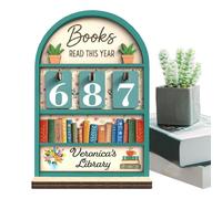 Contatore di Libri Lus Supporto in Legno per di Lettura | Tracciamento Dei Libri Letti Quest'anno Per Lettura Obiettivo Fino a 999 Studente Library Regalo