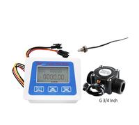Contatore di portata, Display LCD Digitale Sensore Di Flusso D'acqua Misuratore Di Portata Misuratore Di Portata Totametro Registrazione Del Tempo Di Temperatura Con Sensore Di Flusso G1/2 3/4 1 Polli