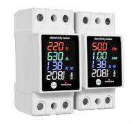 Contatore Digitale 2Pz AC30-400V Guida DIN Contatore Digitale | Display LCD retroilluminato, lettura per chiara dati , monitoraggio per preciso consumi, installazione rapida guida DIN