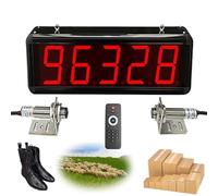 Contatore digitale a LED, distanza di rilevamento 65 piedi, con telecomando, 99999 Contatore digitale più e meno a grande schermo rosso a 5 cifre con rilevamento automatico, contatore di visitatori