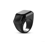 Contatore digitale ad anello, contatore intelligente con display a LED per promemoria dell'ora, conteggio della pressione manuale, contatore di preghiera Tasbih (nero, 18 mm)