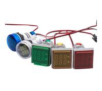 Contatore digitale con timer rotondo/quadrato a LED da 22 mm, luce di segnalazione, contatore orario, montaggio a pannello, 0-60 minuti/0-999 ore, CA 220 V-380 V(White Round)