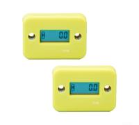 Contatore digitale del motore impermeabile display LCD (timer giallo) | Display LCD luminoso, conta fino a 9999.9 ore, misura RPM, per intervalli di manutenzione, rilevamento accurato