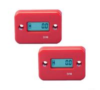 Contatore digitale del motore impermeabile display LCD (timer rosso) | Display LCD luminoso, conta fino a 9999.9 ore, misura RPM, per intervalli di manutenzione, rilevamento accurato
