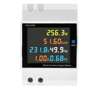 Contatore elettrico a 1 fasi, contatore AC 40-300 V, contatore di corrente trifase digitale con display LCD, funzione di memoria auto, contatore intermedio calibrato per casa, scuola industriale