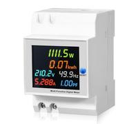 Contatore elettrico a guida manuale, LCD, contatore di energia digitale 6 in 1, multifunzione, AC40-300 V, 100 A, contatore di corrente alternata, contatore wattmetro, amperometro, voltmetro DIN, tipo