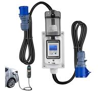 Contatore Elettrico Digitale Mobile, 230 V 16A Contatore di Corrente Digitale Portatile con LED/Reset, Misuratori per esterni con IP65, per Camper,Veicoli Elettrici,Case