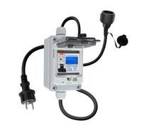 Contatore Elettrico Digitale Mobile 230V 60A, Contatore di Corrente Digitale con Interruttore Automatico Tipo e 16A Schuko IP65, KWH Mobile Meter per Presa per Camper, Veicoli Elettrici, Case