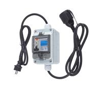 Contatore Elettrico Digitale Mobile 60 A 230 V, Misuratore Consumo Elettrico Mobile Outdoor impermeabile IP67 con spina universale CEE Schuko e Interruttore Differenziale, per Camper Veicoli Elettrici