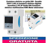 Contatore elettrico Digitale Monofase 2Fili 2P su guida DIN,Durable 220V 5 (80)A